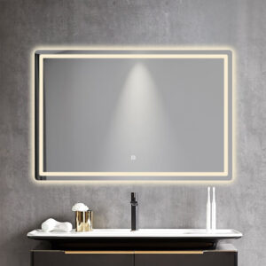 Pravokotno kopalniško LED ogledalo z zaokroženimi robovi 120x80cm(3146-A4)
